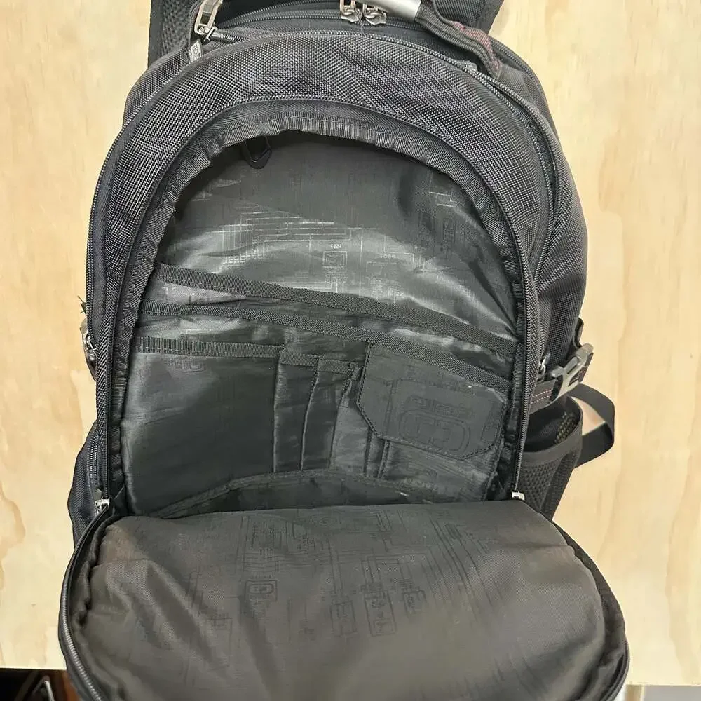 OGIO Technologio Black Laptop Backpack with Red Stitching